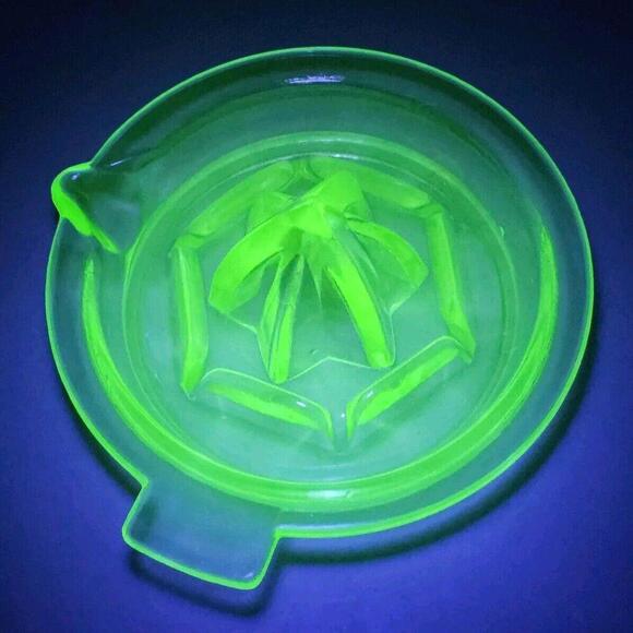 Other - Vintage UV Uranium Green Glass Fruit Reamer Juicer